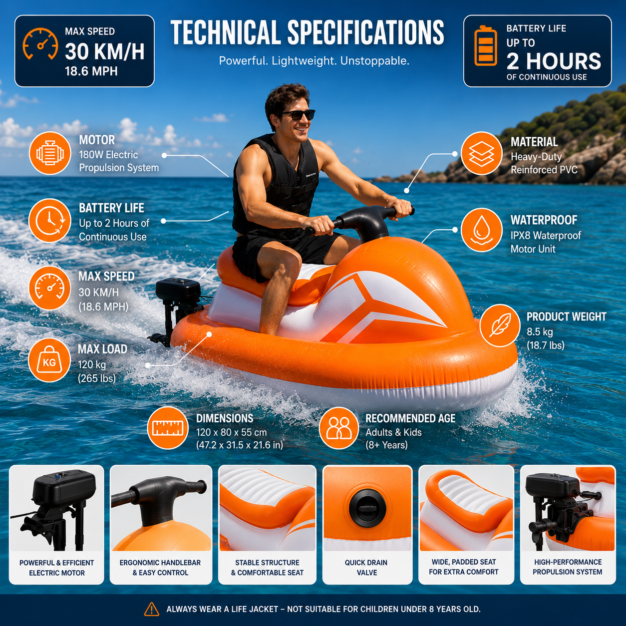 AquaJet™ – Inflatable Electric Water Scooter