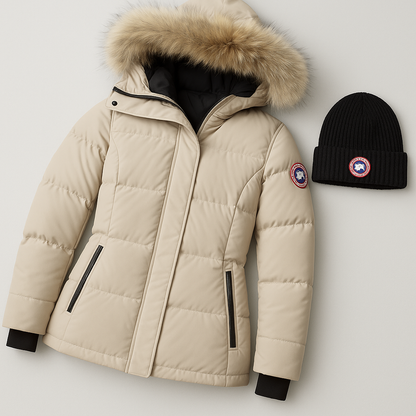 CG™ with Faux Fur Hood + Wool Beanie – Premium Winter Set
