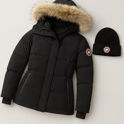 CG™ with Faux Fur Hood + Wool Beanie – Premium Winter Set