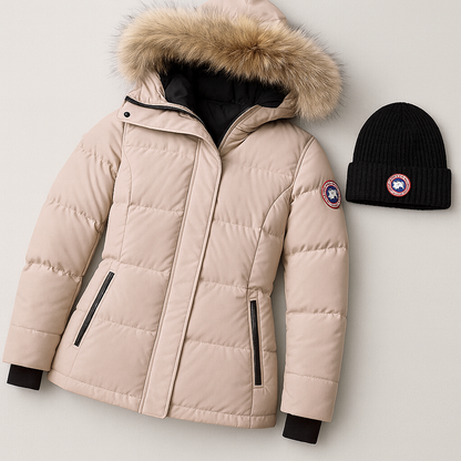 CG™ with Faux Fur Hood + Wool Beanie – Premium Winter Set