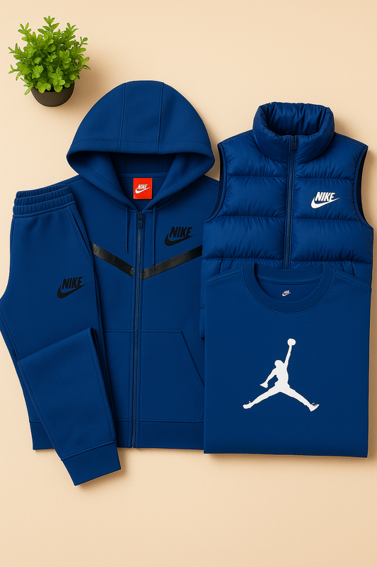 NK™ Full Outfit Tech – Hoodie, Joggers, Puffer Vest & Jordan T-Shirt