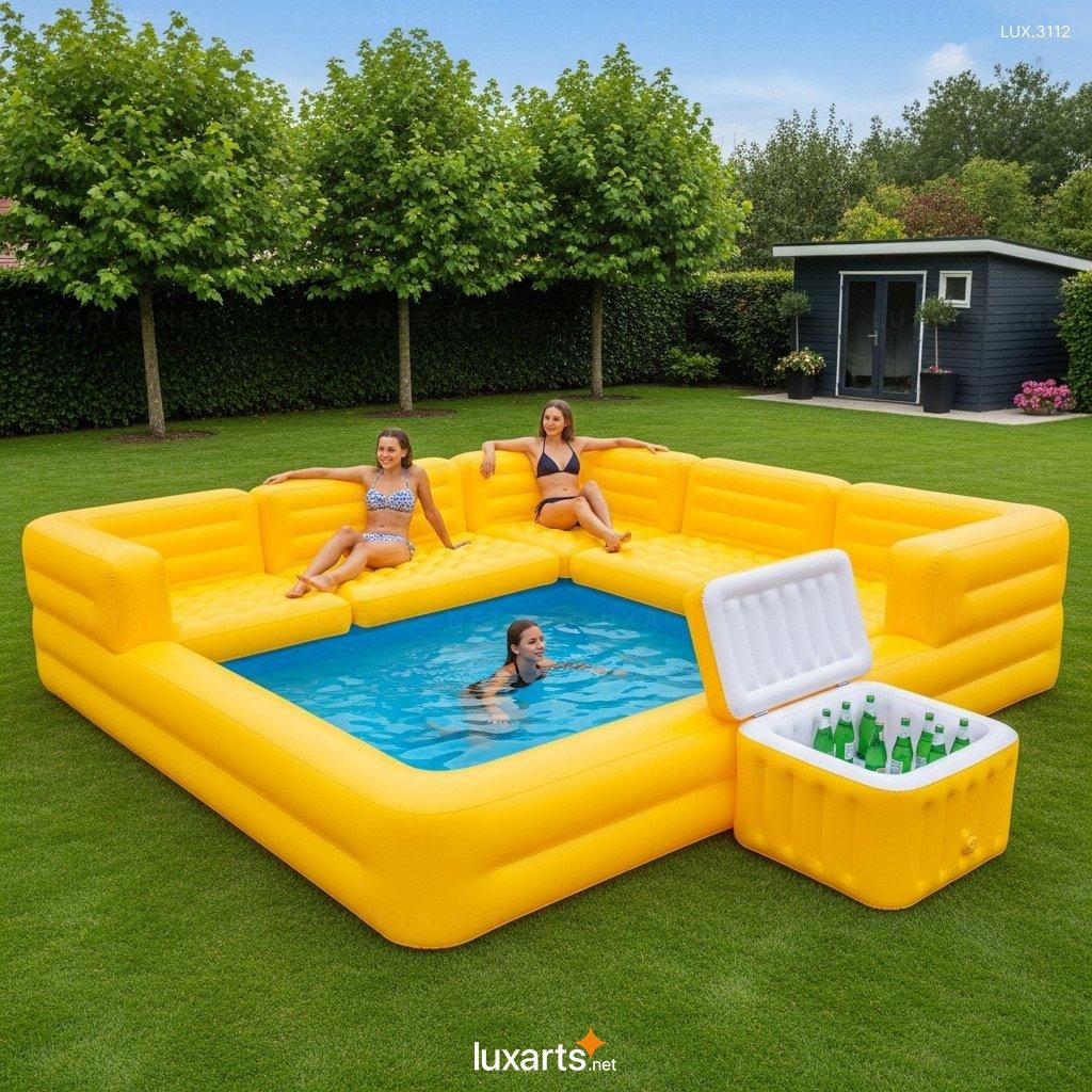 Inflatable Pool with Integrated Lounge and Cooler